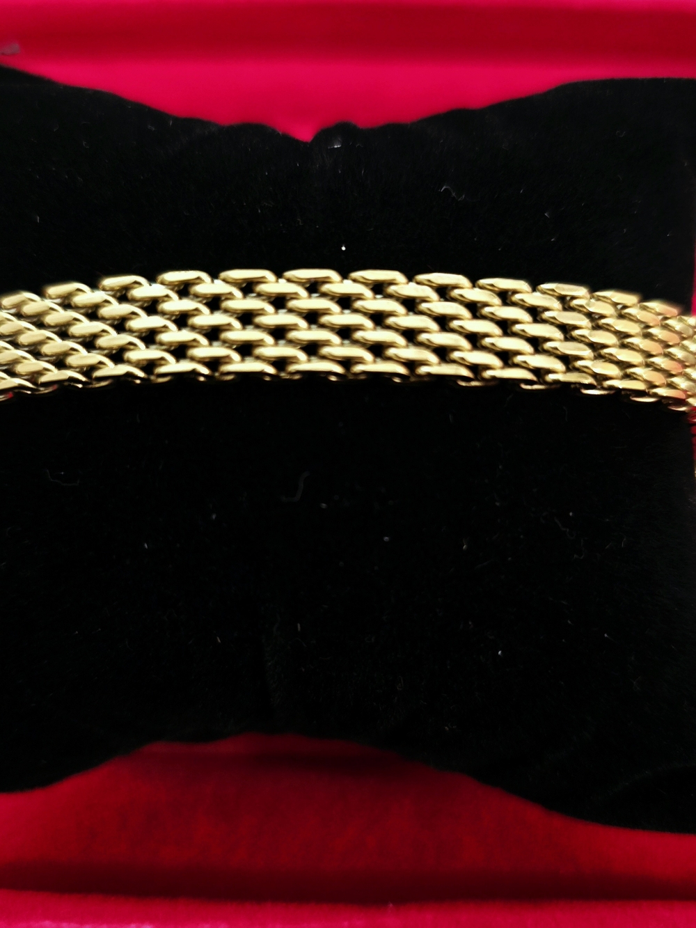 🆕️Vintage Style Gold Mesh Chain Bracelet 18K Gold Plated Flat Italian Woven B05